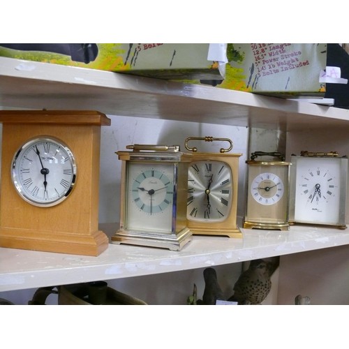 77 - FOUR CARRIAGE CLOCKS AND ANOTHER