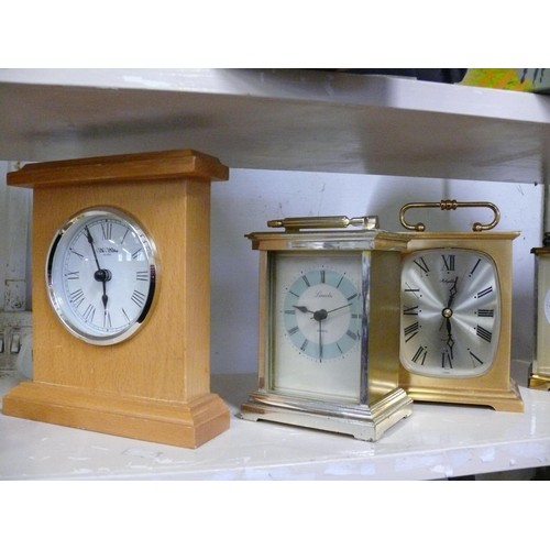 77 - FOUR CARRIAGE CLOCKS AND ANOTHER