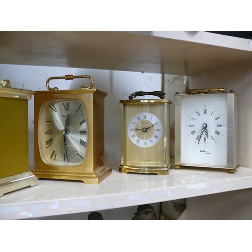 77 - FOUR CARRIAGE CLOCKS AND ANOTHER