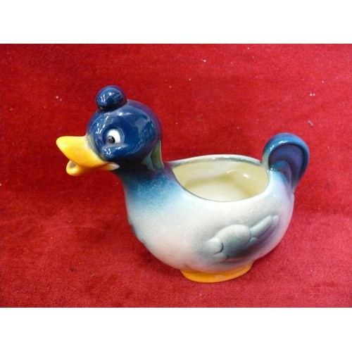 3 - A SET OF GOEBEL PORCELAIN DUCKS , A CRUET SET SALT PEPPER MUSTARD OIL JAM POT AND A LITTLE DUCK SWIM... 