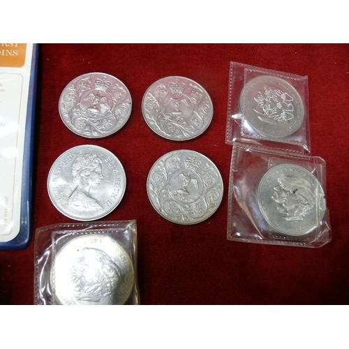 18 - A MIXED LOT COINS 1st DECIMAL COINS, COLLECTION OF CROWNS