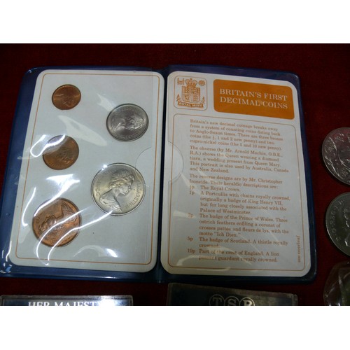 18 - A MIXED LOT COINS 1st DECIMAL COINS, COLLECTION OF CROWNS