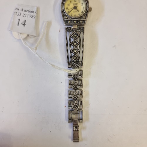 14 - A LOVELY MARCASITE CENSI WATCH