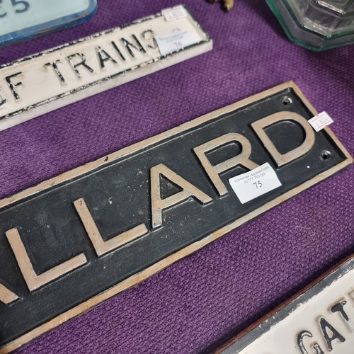 75 - RAILWAY, CAST IRON MALLARD SIGN (REPRO)