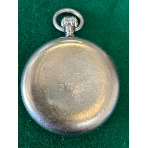 19 - VINTAGE WWII MILITARY ISSUE POCKET WATCH, MADE  BY CYMA SWISS MADE, ENGRAVED ON BACK GS/TP 372003 AN... 