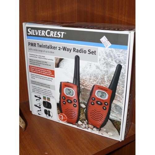 131 - SILVER CREST PMR TWINYALKER 2 WAY RADIO SET BOXED AS NEW CONDITION.