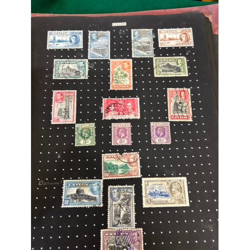 45 - TWO EARLY TO MID 20TH CENTURY STAMP ALBUMS - GEORGE V, GEORGE VI, A FEW VICTORIA, MOSTLY BRITISH OVE... 