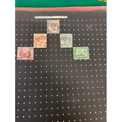 45 - TWO EARLY TO MID 20TH CENTURY STAMP ALBUMS - GEORGE V, GEORGE VI, A FEW VICTORIA, MOSTLY BRITISH OVE... 