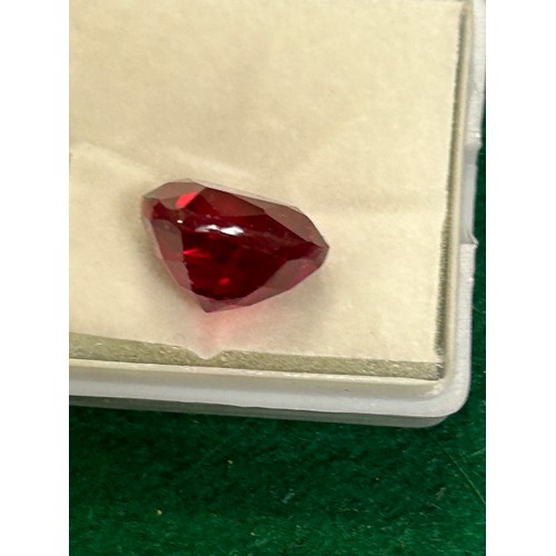 43 - HEART RUBY  WITH ORIGINAL LABORATORY CERTIFICATE