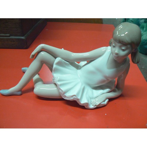 58A - LLADRO NAO FIGURINE OF A BALLERINA RELAXING