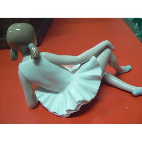 58A - LLADRO NAO FIGURINE OF A BALLERINA RELAXING