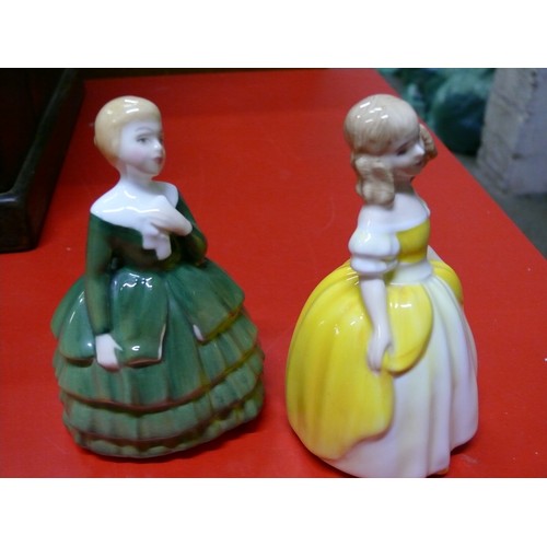 56 - 2 ROYAL DOULTON MINIATURE LADY FIGURINES BELLE HN2340 AND PENNY HN2424