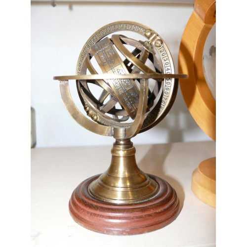 83 - VINTAGE PARIS CHEZ G. GOBILLE BRASS SPHERE ASTROLOGY GLOBE PLUS A STORM GLOBE