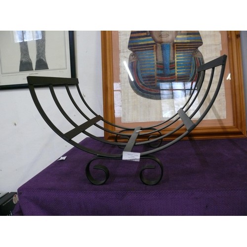 107 - WROUGHT IRON LOG BASKET