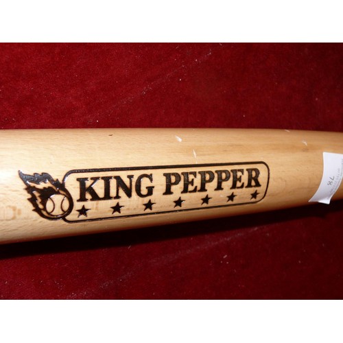 78 - KING PEPPER -  WOODEN PEPPERMILL IN THE STYLE OF A BASEBALL BAT