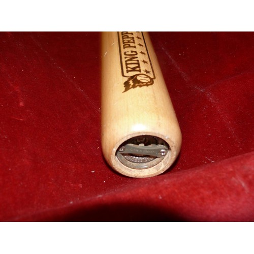 78 - KING PEPPER -  WOODEN PEPPERMILL IN THE STYLE OF A BASEBALL BAT