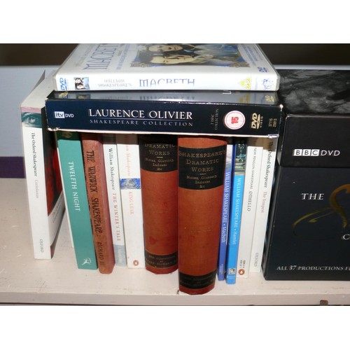 88 - THE SHAKESPEARE COLLECTION DVD SET PLUS MANY SHAKESPEARE BOOKS