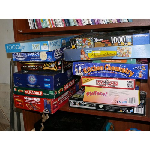 132 - QUANTITY OF GAMES - PIE FACE, MONOPOLY, KITCHEN CHEMISTRY, FAMILY FORTUNES, DEAL OR NO DEAL ETC PLUS... 