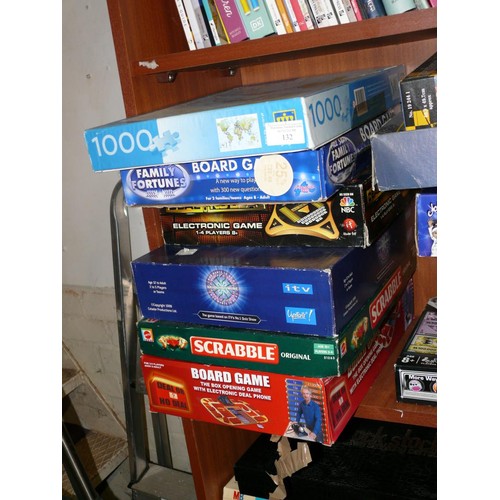 132 - QUANTITY OF GAMES - PIE FACE, MONOPOLY, KITCHEN CHEMISTRY, FAMILY FORTUNES, DEAL OR NO DEAL ETC PLUS... 