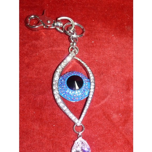 22 - BUTLER AND WILSON  LARGE CRYSTAL 'EYE' KEYRING