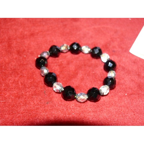 20 - SUZI B BLACK AND CLEAR CRYSTAL BRACELET