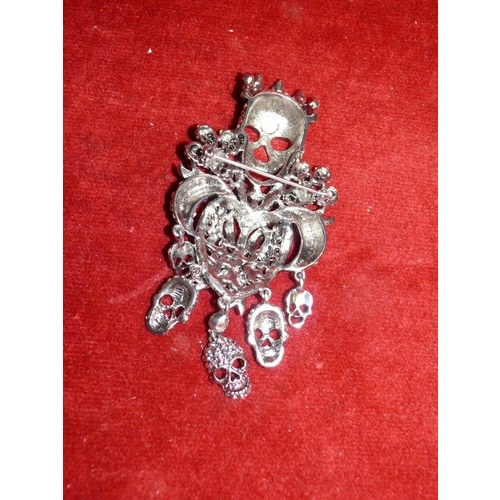 15 - BUTLER AND WILSON LARGE STATEMENT CRYSTAL SKULL BROOCH