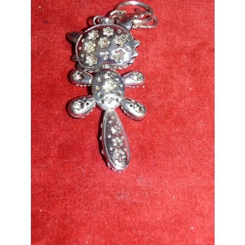 12 - BUTLER AND WILSON  CRYSTAL AND RHINESTONE RACCOON  KEYRING