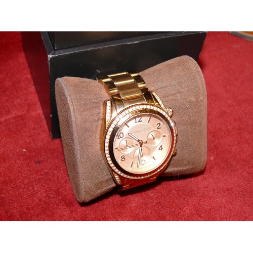 7 - MICHAEL KORS GOLD BLAIR  CHRONOGRAPH GENTS WATCH MK5166 IN PRESENTION BOX AND UNWORN. WITH INSTRUCTI... 