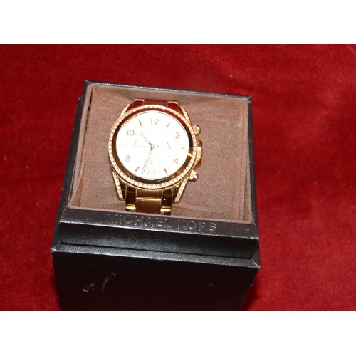 7 - MICHAEL KORS GOLD BLAIR  CHRONOGRAPH GENTS WATCH MK5166 IN PRESENTION BOX AND UNWORN. WITH INSTRUCTI... 