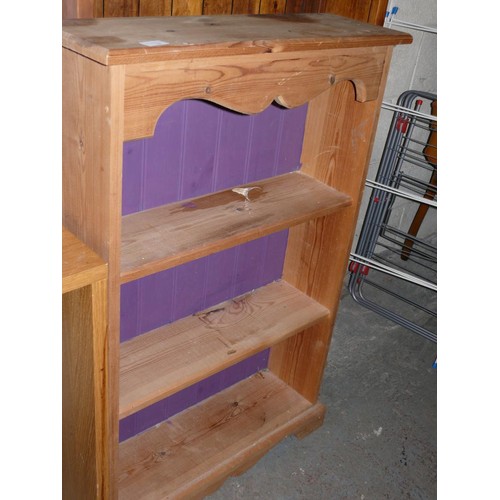 397 - RUSTIC PINE BOOKCASE APPROX 4FT