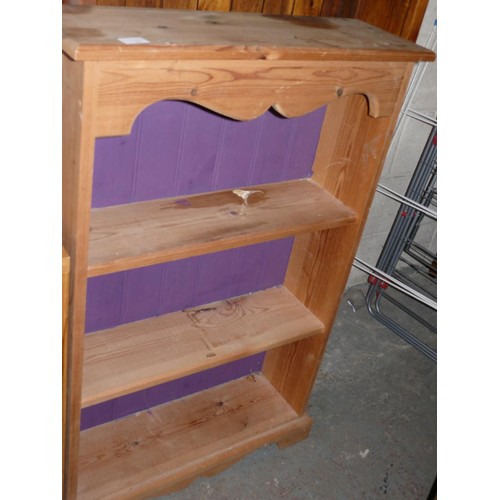 397 - RUSTIC PINE BOOKCASE APPROX 4FT