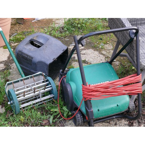 457 - QUALCAST ELECTRIC MOWER, NO BOX, PLUS A LAWN AIRIATOR