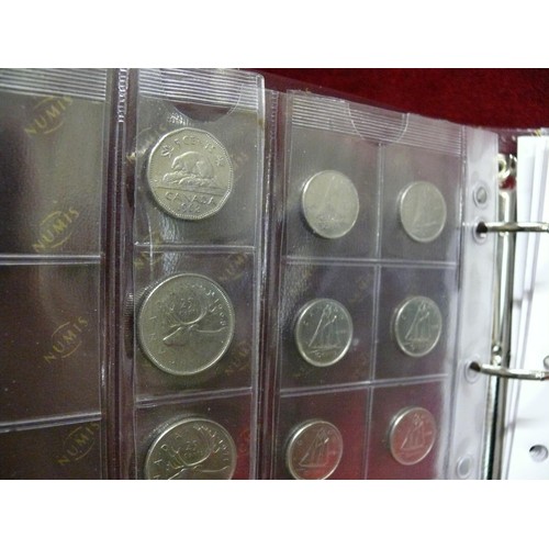 31 - NUMIS LEUCHTURM (LIGHTHOUSE) COIN/BANKNOTE ALBUM WITH SLIP CASE IN RED - TOGETHER WITH A SMALL COLLE... 