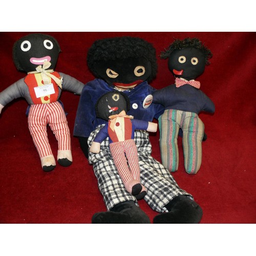 98 - 4 X VINTAGE SOFT TOY GOLLIES