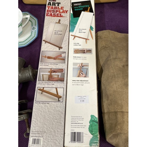 110 - 2 X WOODEN DISPLAY TABLE EASELS WITH BOXES BY HOBBYCRAFT