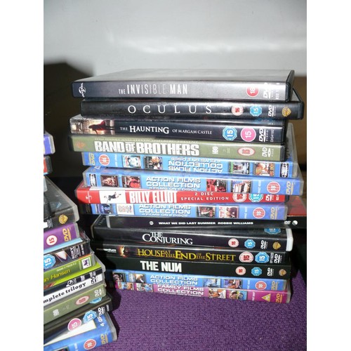 133 - 32 DVD'S INCLUDING  NO TIME TO DIE, BAND OF BROTHERS, THE HAUNTING, OCULUS, INVISABLE MAN AND MANY M... 