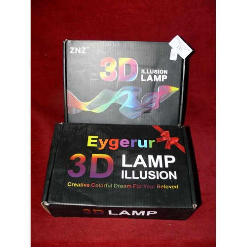 137 - A PAIR OF ZNZ 3D ILLUSION LAMPS , NEW AND BOXED