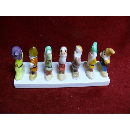 2 - A CHINA TOAST RACK SET OF DISNEY`S  THE SEVEN DWARFS