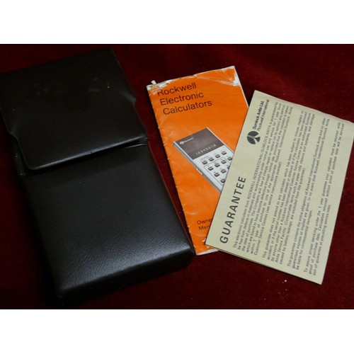 8 - A 1960/70`S ROCKWELL ELECTRONIC CALCULATOR  18R WITH ORIGINAL BOX , OWNERS MANUAL, GUARANTEE CARD AN... 