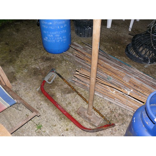 450 - A LARGE SLEDGE HAMMER AND A 2 FT BRANCH BOW SAW