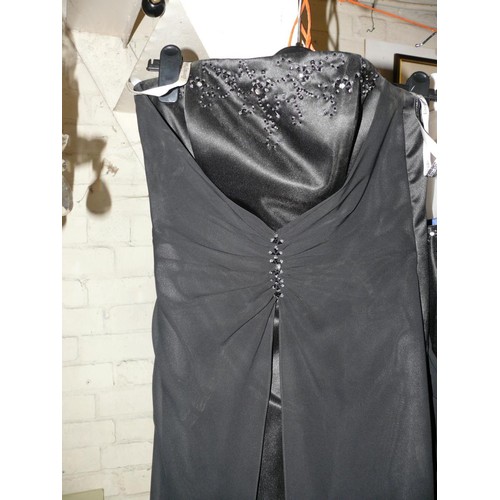 168 - BLACK BRIDESMAID/PROM DRESS WITH DIAMANTE DETAIL BY ETERNITY BRIDE SIZE 12