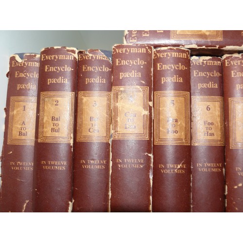 186 - A COMPLETE SET OF VINTAGE EVERYMAN ENCYCLOPEDIAS BY DENT 12 VOLUMES