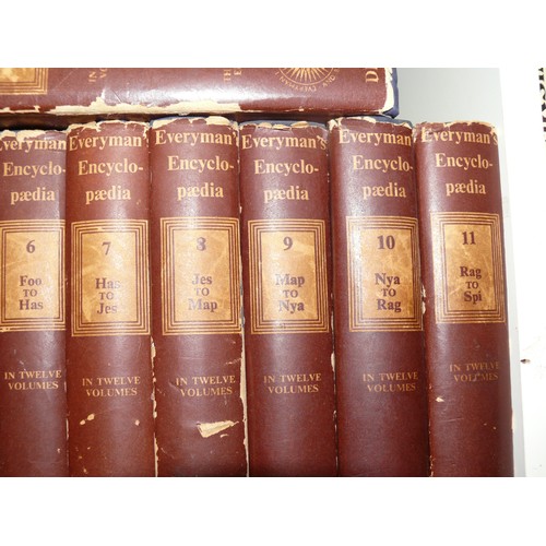 186 - A COMPLETE SET OF VINTAGE EVERYMAN ENCYCLOPEDIAS BY DENT 12 VOLUMES