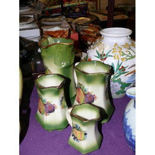 223 - LARGE COLLECTION OF VINTAGE CERAMIC VASES AND JUGS TO INCLUDE WEST GERMAN