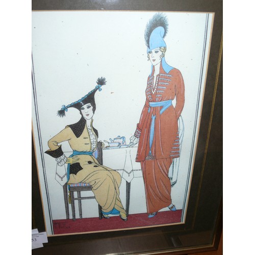 253 - 2 COSTUMES PARISIENS FRAMED PRINTS & 3 PICTURE FRAMES