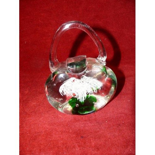 76 - GLASS HANDBAG PAPERWEIGHT FROM MILAN, BOXED