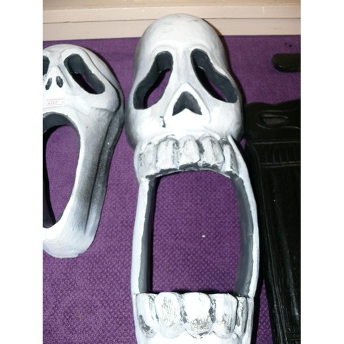 84 - 2 SCREAM GHOST FACE MASKS, 1. 40CMS HIGH 2. 25CMS HIGH