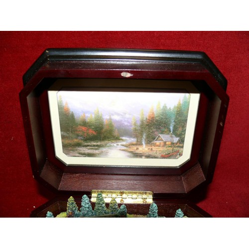 96 - THOMAS KINKADE 'THE END OF A PERFECT DAY II, MUSICAL COLLECTION, PLAYS AUTUMN LEAVES, NoA0761