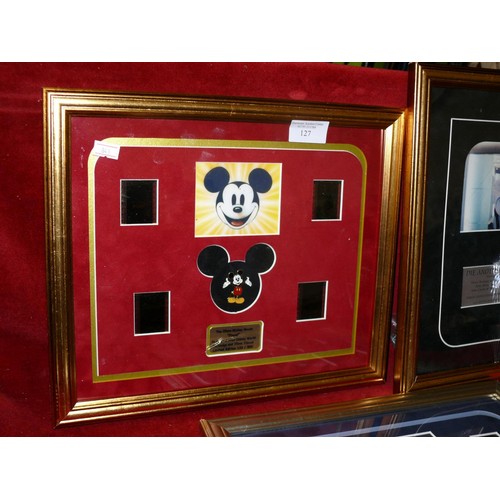 127 - PINCEL PIN BADGE , MICKEY MOUSE LIMITED  EDITION 133/500 FRAMED, DONALD DUCK 0800/500 AND  DIE ANOTH... 