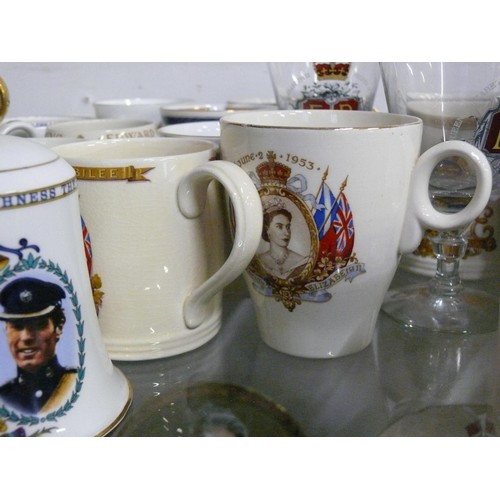 144 - LARGE COLLECTION OF COMMEMORATIVE MUGS AND CUPS - GEORGE 1893,  QUEEN ALEXANDRA AND KING EDWARD 1902... 